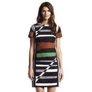 "DEREK LAM FOR DESIGN NATION" MULTICOLOR COLOR BLOCK SHEATH DRESS SIZE:10